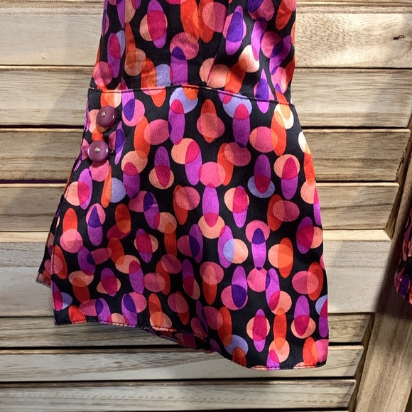 I.E Woman 100% Silk L/S Flare Cuffs Pink B Orange Purple 24W Button Down 24W - Picture 5 of 10